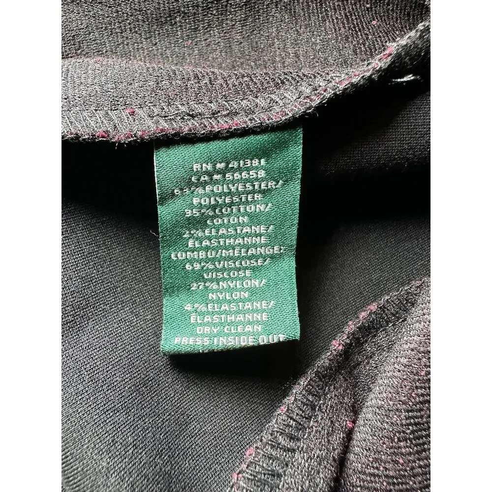 Lauren Ralph Lauren Ruched Jersey Dress Burgundy Women’s 16 Long Sleeve Sheath - Picture 6 of 6